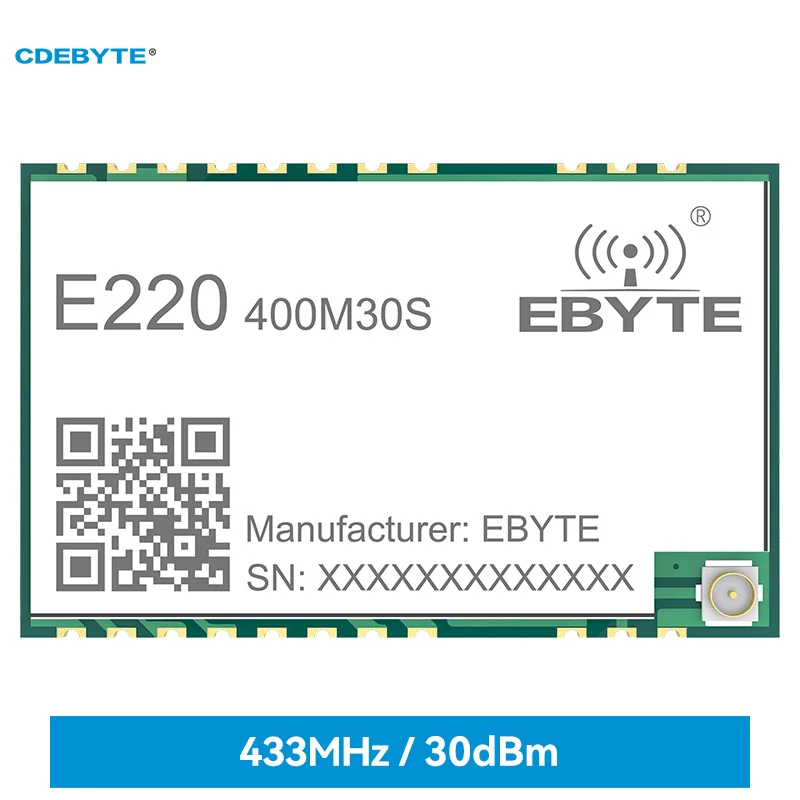 

E220-400M30S LLCC68 433MHz 470MHz LoRa WAN Wireless RF Module 30dBm SPI 10km IPEX Stamp Hole SMD Transmitter Long Range IoT Mini