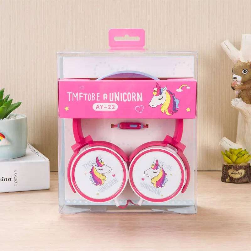 Colorful Unicorn Красочные проводные наушники с единорогом, детские музыкальные стерео гарнитуры, 3,5 мм наушники для sony samsung, рождественский подарок, наушники - Цвет: Colorful Unicorn