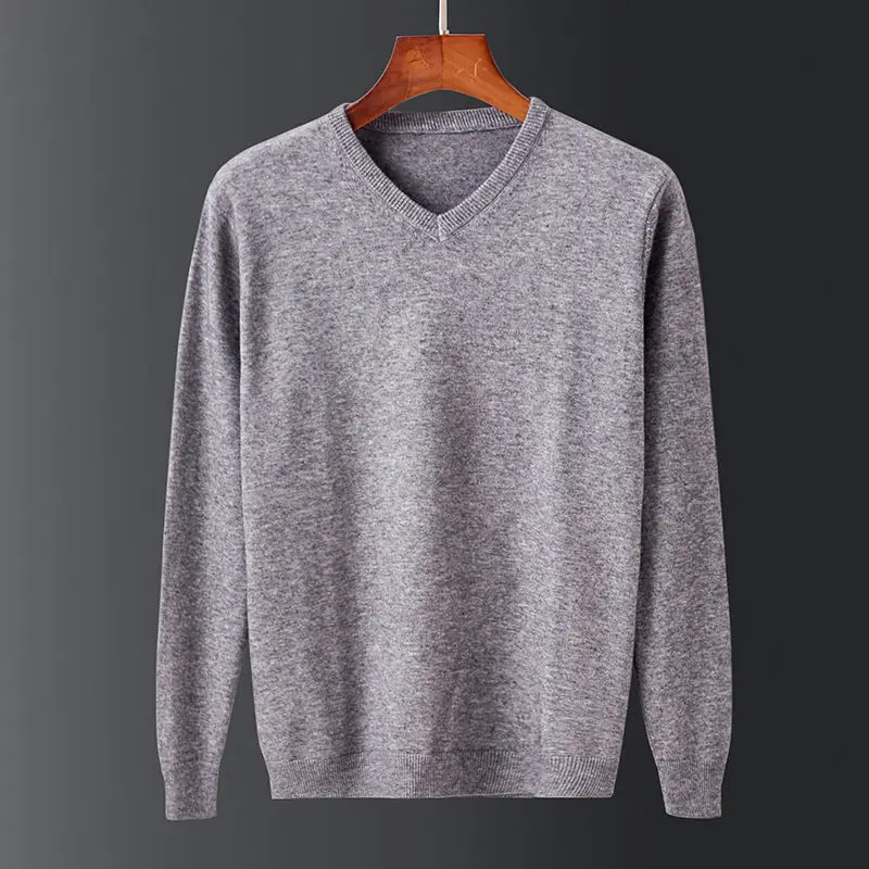 

new Casual Men's Sweater V-Neck Solid color Slim Fit Knittwear 2021 Autumn Mens Sweaters Pullovers Pullover Men Pull Homme S-3XL