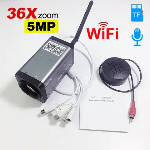 5-мегапиксельная Wi-Fi 36X оптический зум Автофокус Беспроводная IP-камера видеонаблюдения Onvif Xmeye Приложение Поддержка RTSP TF слот для карты/аудио...