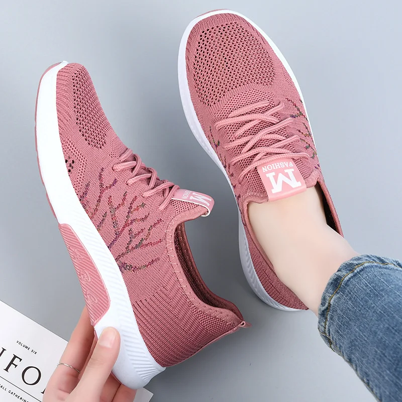 

Женская обувь, повседневные летающие плетеные туфли, дышащая Спортивная обувь на мягкой подошве, новинка 2021, женская обувь, женская обувь