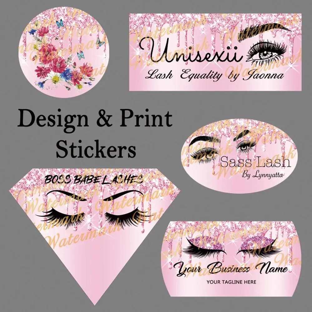 (Цифровые Розовые Капли на розовом фоне Омбре) дизайн и печать наклеек s для