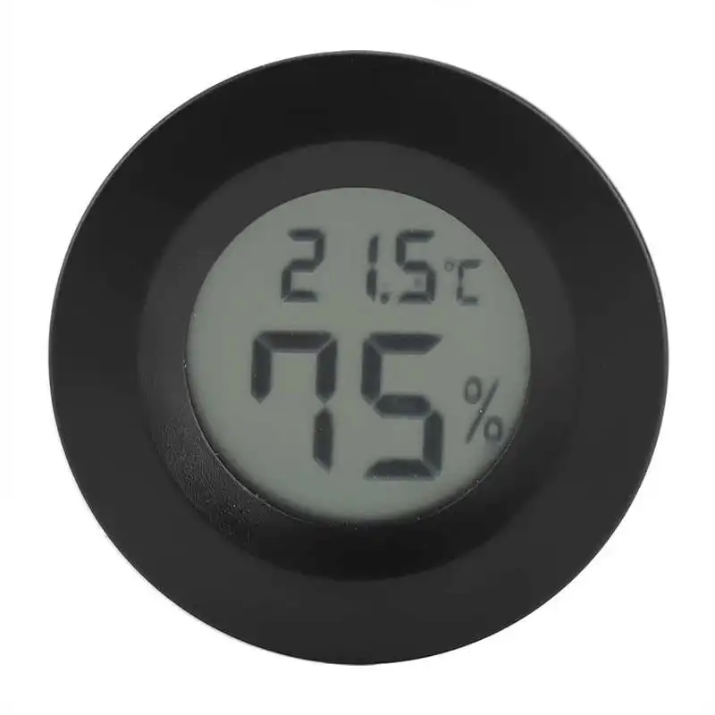 

Mini Digital Lcd Thermometer Round Shape Temperature for Indoor Reptile Pet