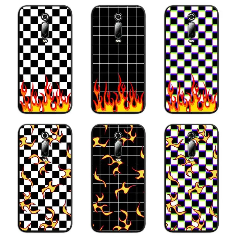 Черный белый цвет розовый пламени огонь печати чехол для телефона Fundas Redmi 9A 9 8A 7 6 6A