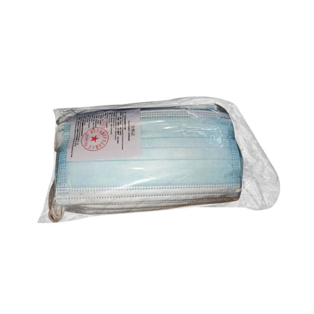 10/50 шт. в коробке Маски для лица экологически чистые одноразовые дышащие синие