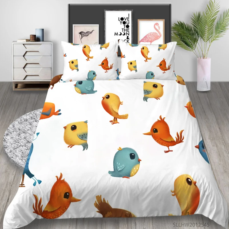 

Cartoons Leaves Pattern Bedding Set High Quality Child Duvet Cover Comforter Soft Twin Single Full Queen King Size Dropship