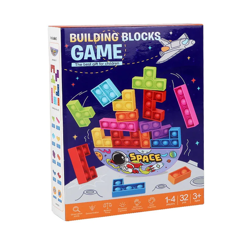 

Силиконовые игрушки для Тетрис, детские игрушки антистресс, игрушки-антистресс, пазлы, настольные игры, обучающая игрушка, подарок для дете...