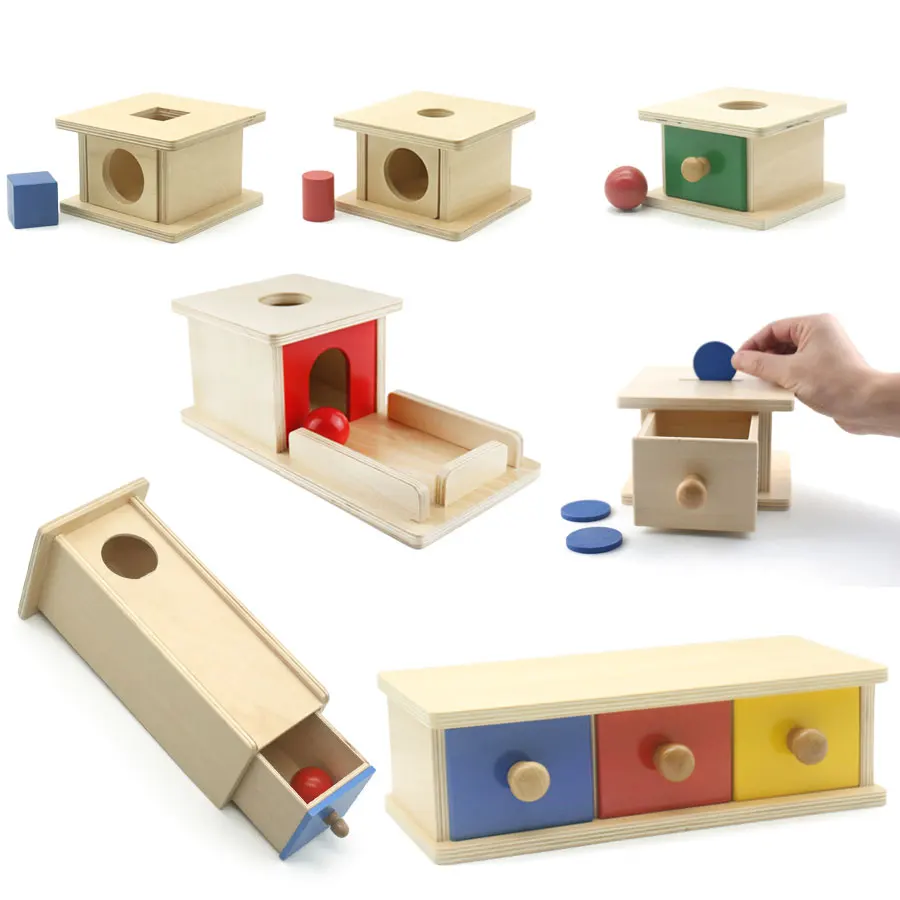 

Montessori Drawer Box Object Performance Box Early Learning Educational Toys For Toddlers Wooden Montessori Material MD3044H