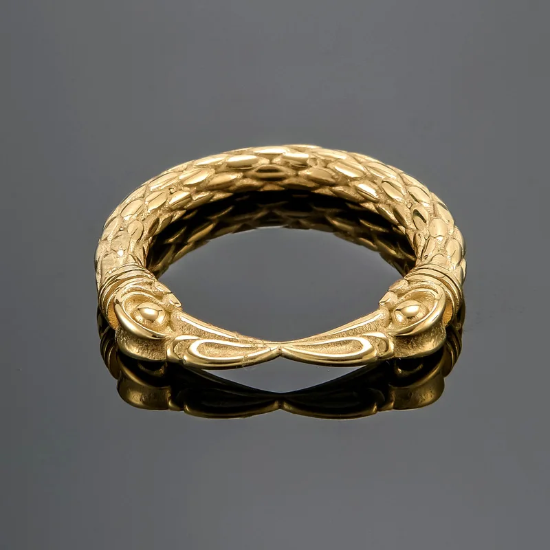 Винтаж Двойной Череп ворона обручальное кольцо Мода Дракон весы из нержавеющей