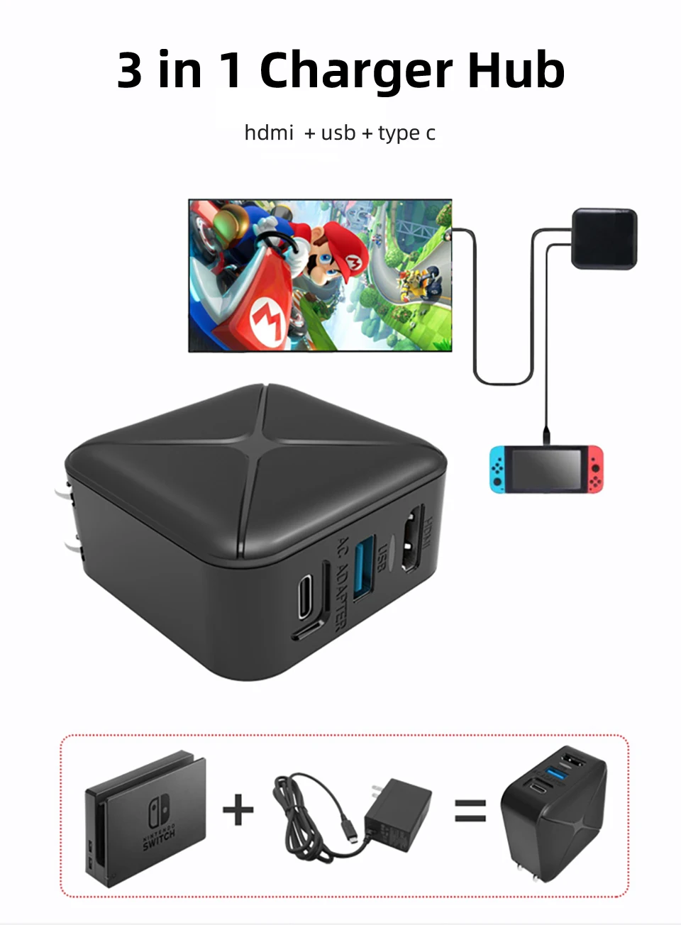 Зарядное устройство для Nintendo Switch Usb 3 0 адаптер переменного тока быстрой зарядки с