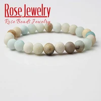 natural stone frosted bead amazonite bracelet fashion amazonite stone beads bracelet for women or men charm jewelry gift