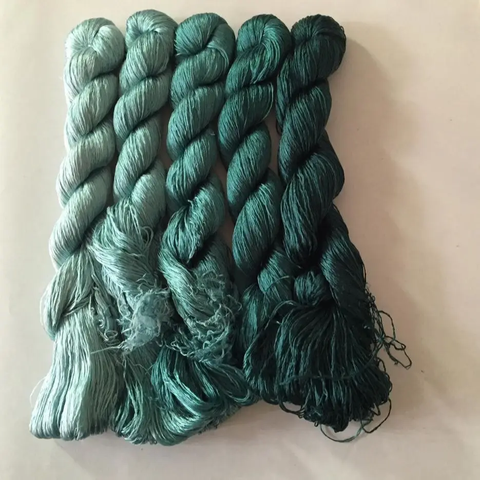 5 мотков Ручная Покраска Китайская натуральная шелковая вышивка тутового