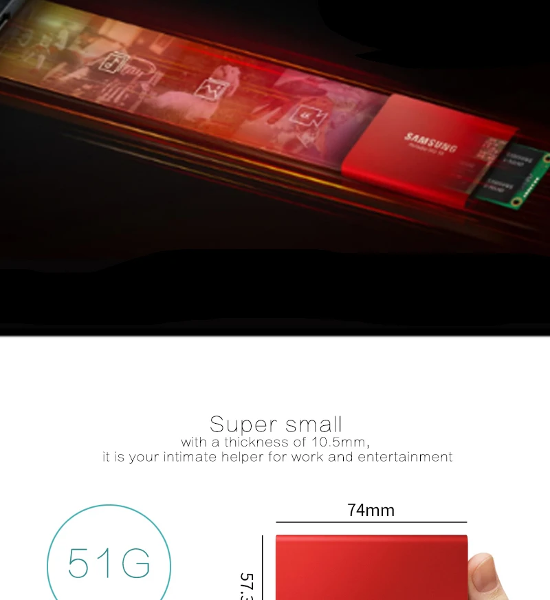 samsung SSD 500GB 1 ТБ внешний твердотельный диск T5 USB3.1 type-C портативный жесткий диск для ноутбука Настольный ПК