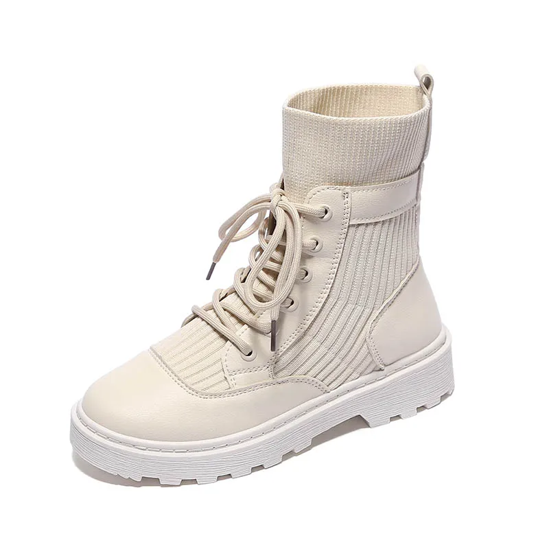 Женская обувь Модная повседневная высокого Ткань вязаная эластичная стиле