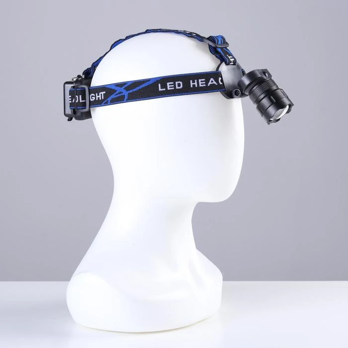 Фонарь налобный 1 LED 3 режима аккумулятор 18650 рассеиватель зарядка 11х8х6 см 3521499 |
