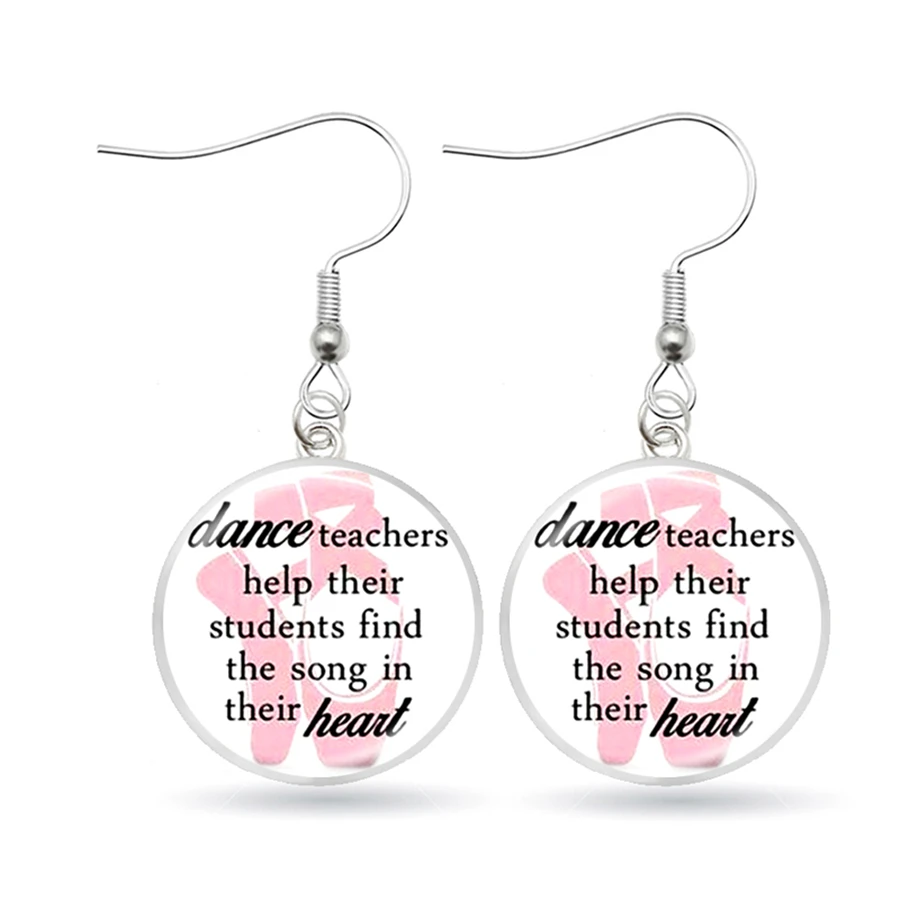 Супер учительские висячие серьги учение это работа сердца стеклянные