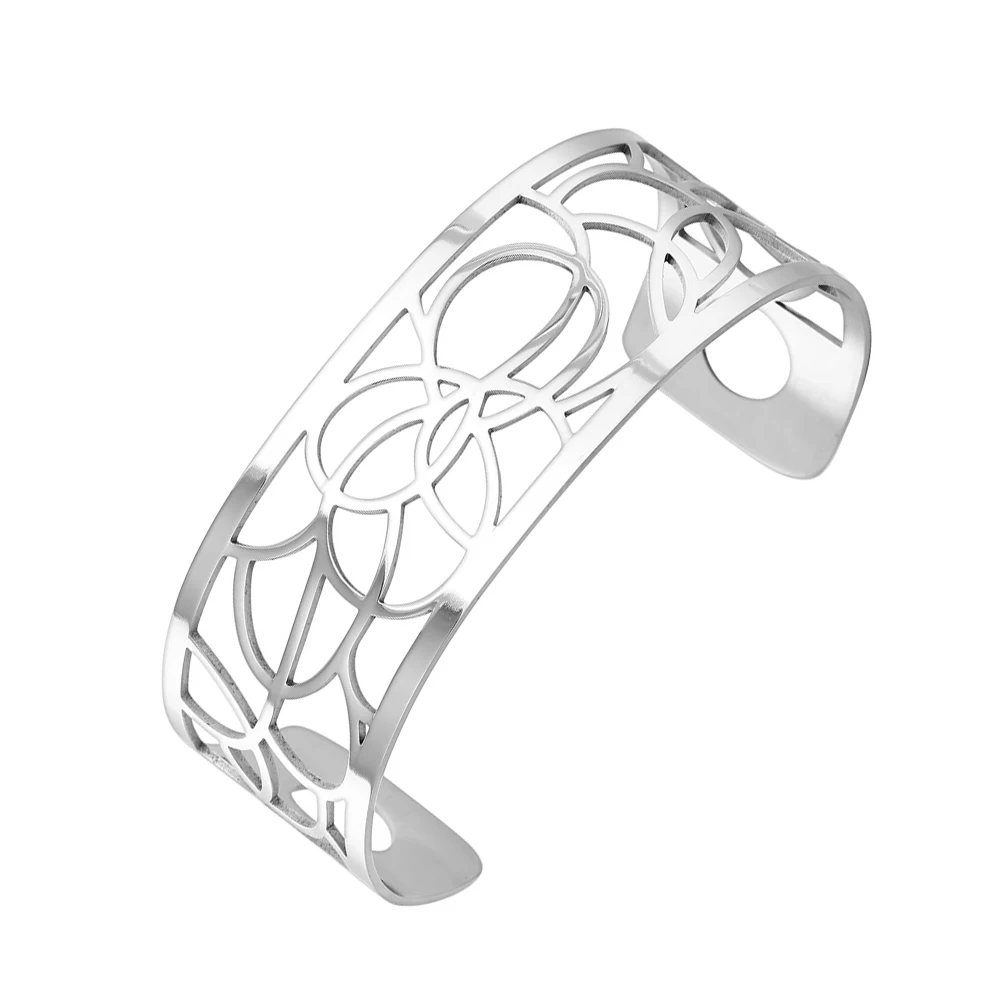 25MM SILVER Legenstar, Цветочные браслеты и браслеты для женщин, нержавеющая сталь, жоржет, кожа, сделай сам, Bijoux Manchette Femme, браслет Pulseiras - Окраска металла: 25MM SILVER