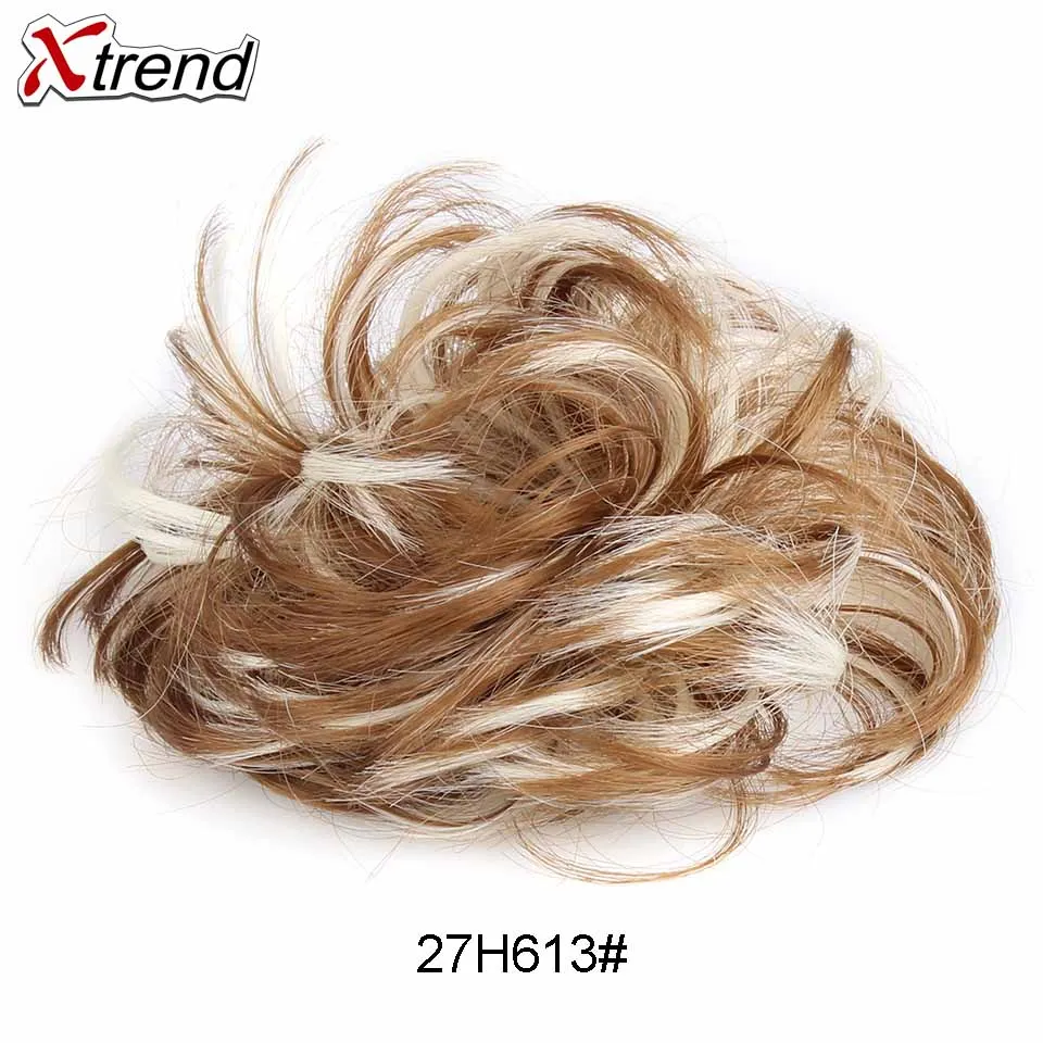 Xtrend синтетические грязные шиньон кудрявые волосы булочка конские хвосты резинки с резинкой заколки для волос в шиньоне для наращивания высокого качества