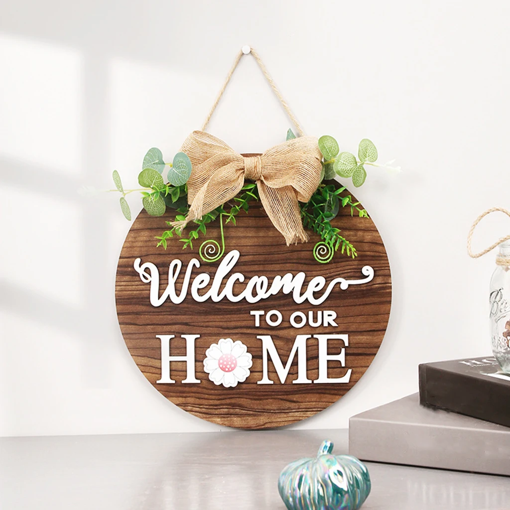 

Rustic Round Welcome Sign Wall Porch Home Decoration ing Sign Flower Outdoor Indoor Spring Decor