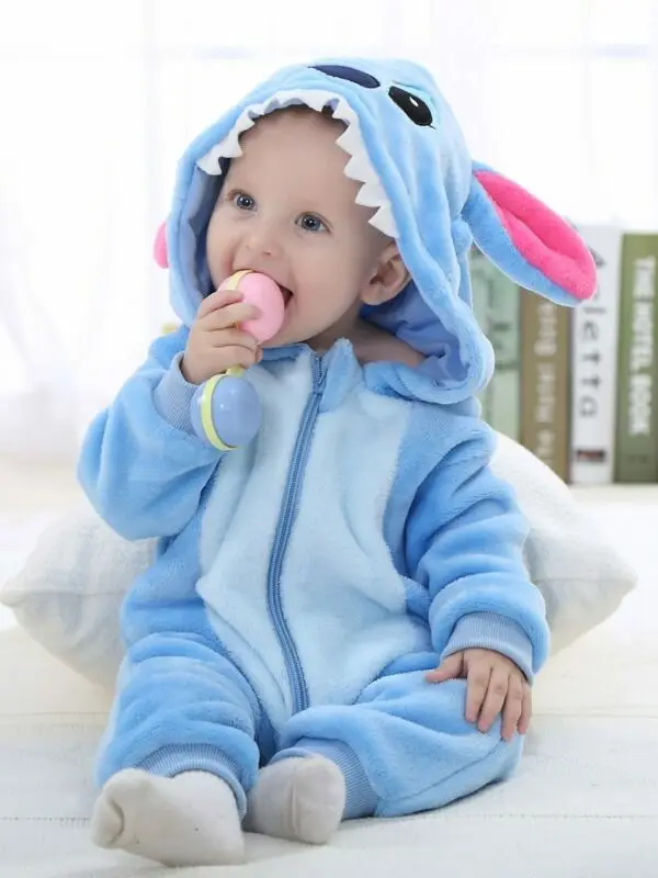 

Newborn Kids Baby Boys 3D Lovely Fashion Stitch Flannel Zipper Warm Hooded Romper Jumpsuit Outfits