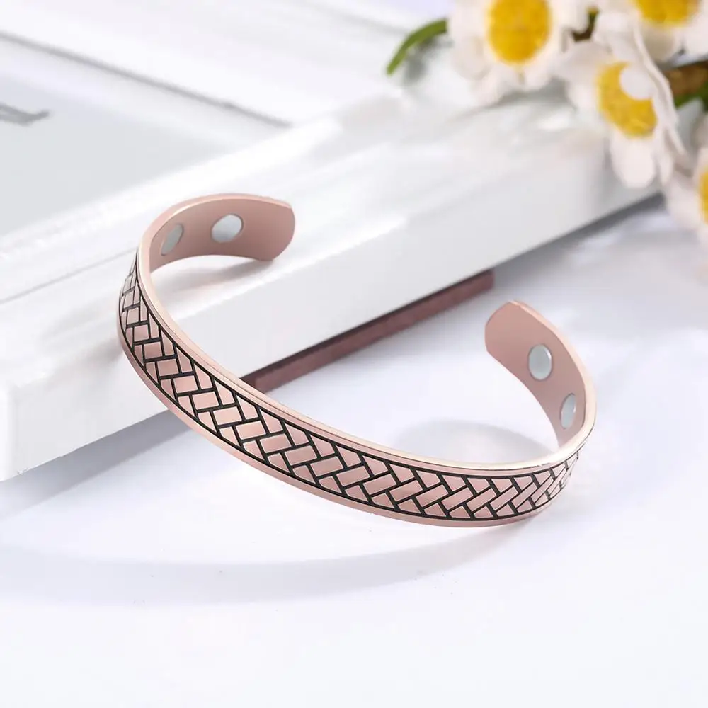 Myshape Magnetic Bangle Strip Lines 316L Stainless Steel Cuff Bracelet Women Bangles Health Elegant Jewelry Christmas Gift | Украшения и