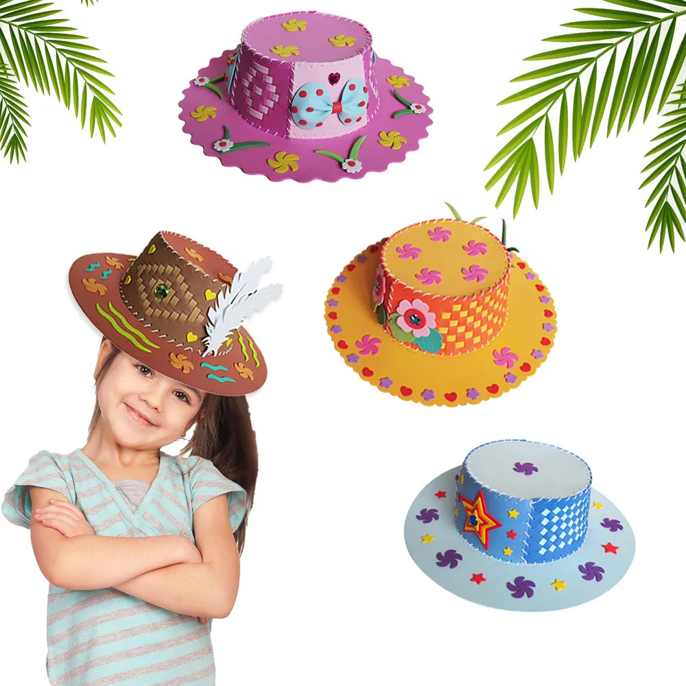 Красочные ЕВА ручной работы шляпа Дети обучения DIY Раннее Образование ремесла