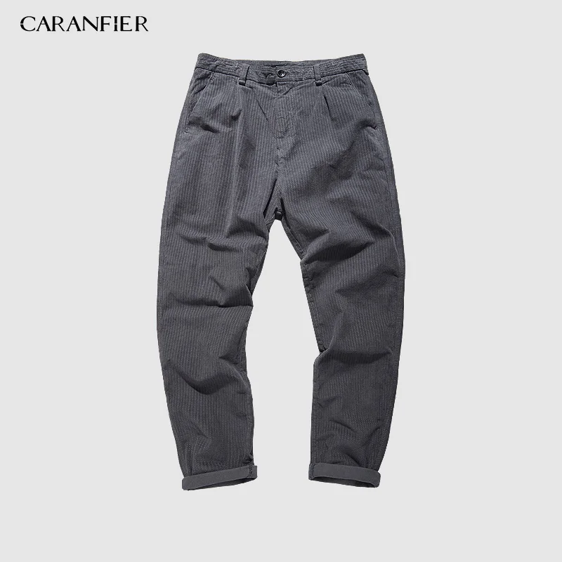 CARANFIER 2019 Brand Casual Pants Men Male Corduroy Fashion Trousers Plus Size Ankle-Length High Quality 34 36 | Мужская одежда