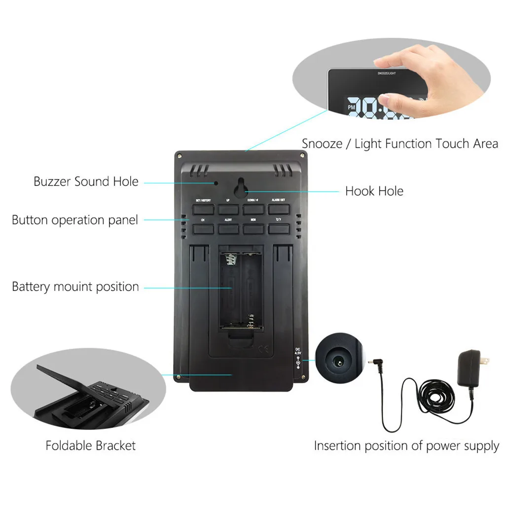 Цифровой термометр с ЖК-дисплеем беспроводной гигрометр цветным экраном часы