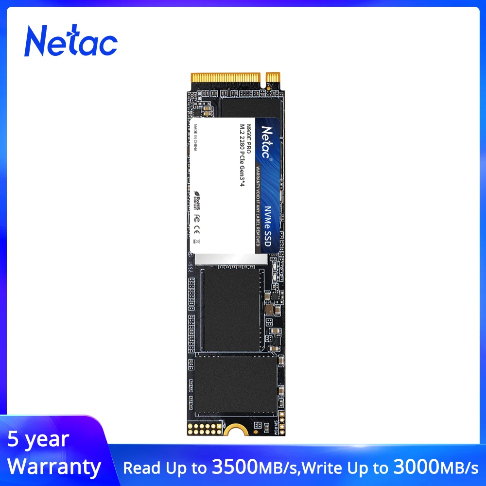 Внутренний жесткий диск Netac M.2 NVMe SSD 1 ТБ PCIe 3500 Мбит/с M2 2280 250 ГБ 500 | Компьютеры и офис