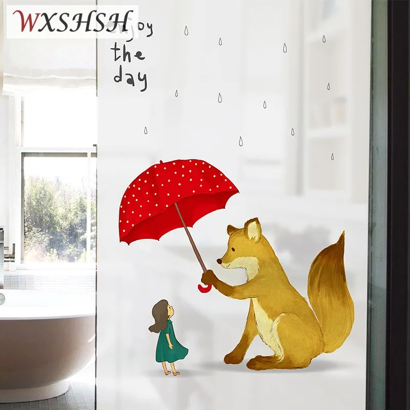 

Customized Size Static Cling Window Sticker Cute Animals Decorative Private Reusable Glass Film For Children's Room Kindergarten