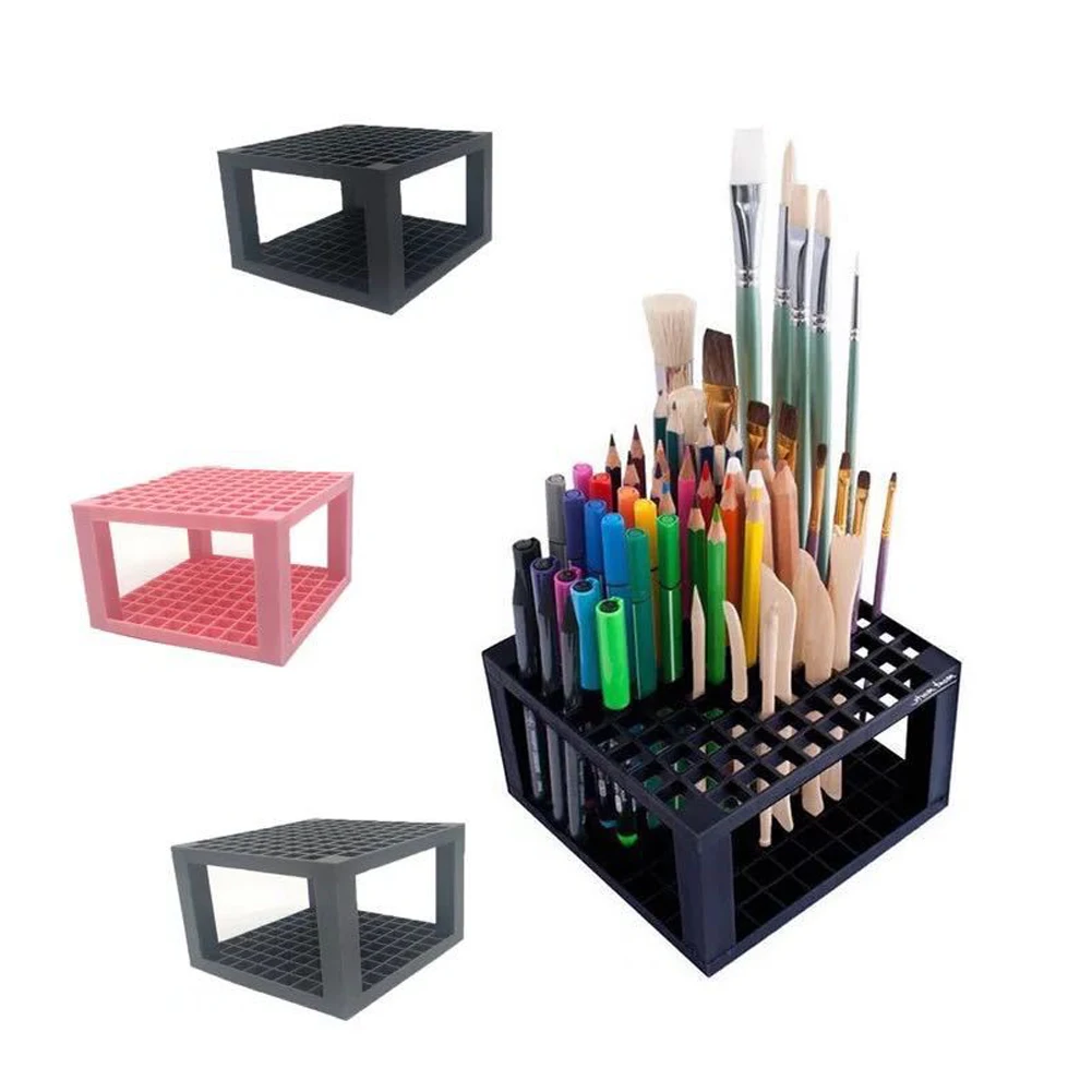 

Brush Holders Pen Paintbrush Holder Organizer 96 Holes Pen Storage Holding Rack Black Pen Holder Receive For Painting Drewing