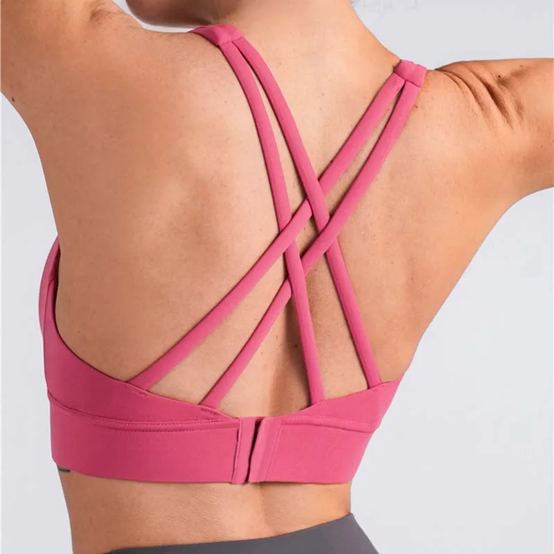 

Soft Nylon Fabric Women Bra Push Up Top Adjust Breathable Underwear Women Fitness Yoga Sports Bra For Women Gym