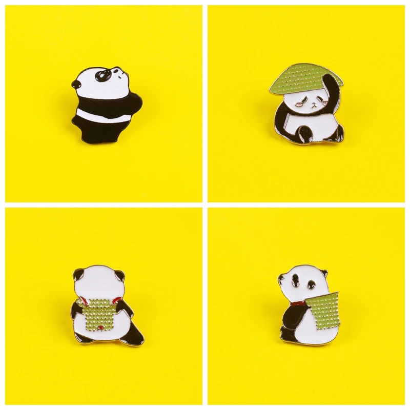 

Prajna Chinese National Treasure Panda Pins Badges For Kid Clothes Zinc Alloy Cartoon Badges Brooch Anime Pin Cute Badge Metal