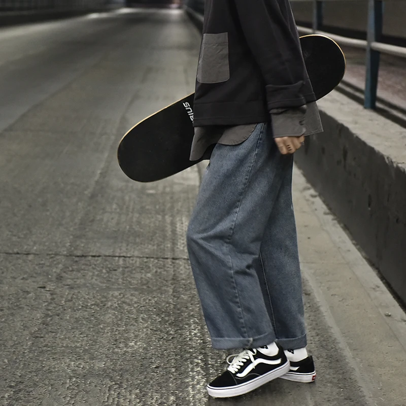 Прямые джинсы мужские свободные широкие брюки модный бренд 2021 - Цена: 1565.46