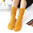 2022 Модные женские осенне-зимние хлопковые носки мягкие тонкие однотонные дышащие Ретро Носки впитывающие пот для женщин