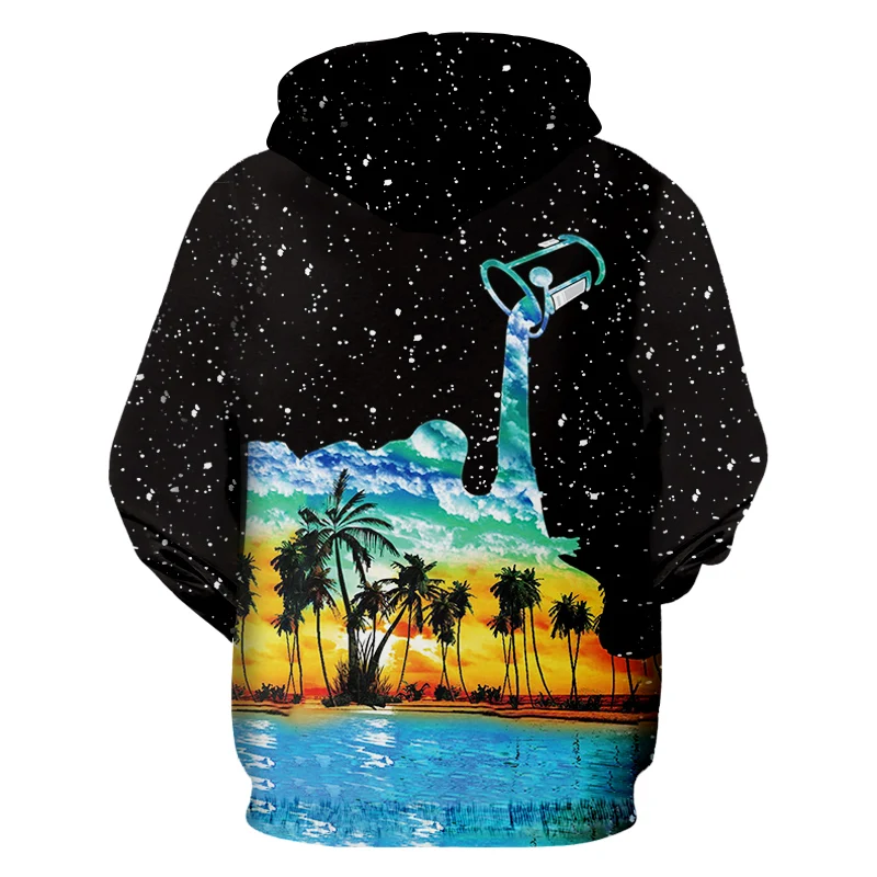 UJWI Новинка Harajuku крутая звезда молочная чашка с 3d принтом толстовки Толстовка