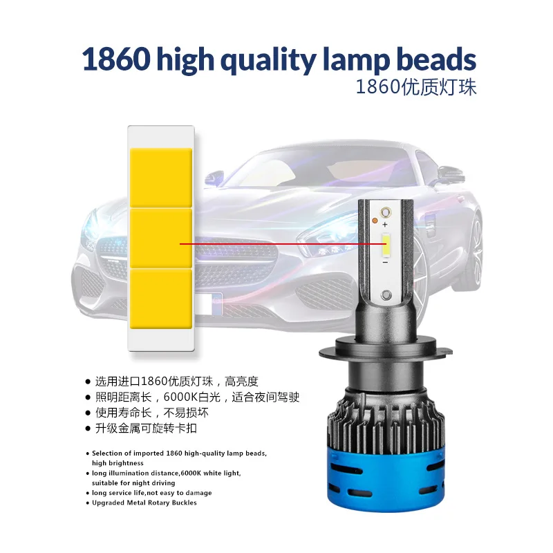 Lmusonu Хорошее качество 12V 50W K3 Автомобильные светодиодные фары для авто 6000 К 8000LM H1 H3 H4 H7 H8 H11 HB3 HB4 HIR2