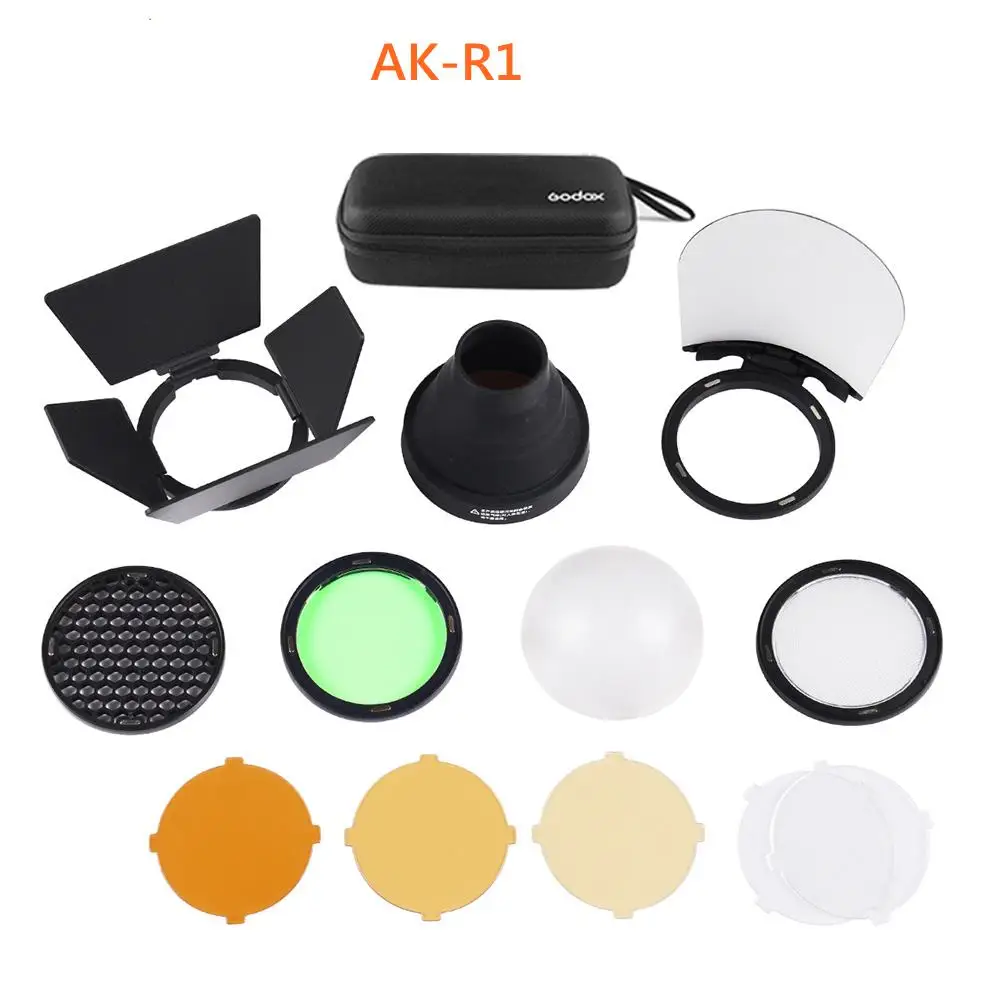 AK-R1 Godox S-R1 AK-R1 BD-07 H200R EC-200 AD-P AD-L лампы-вспышки адаптер переменного тока, двери сарая, тубус осветительного прибора, Цвет фильтр отражатель для AD200 PRO - Цвет: AK-R1