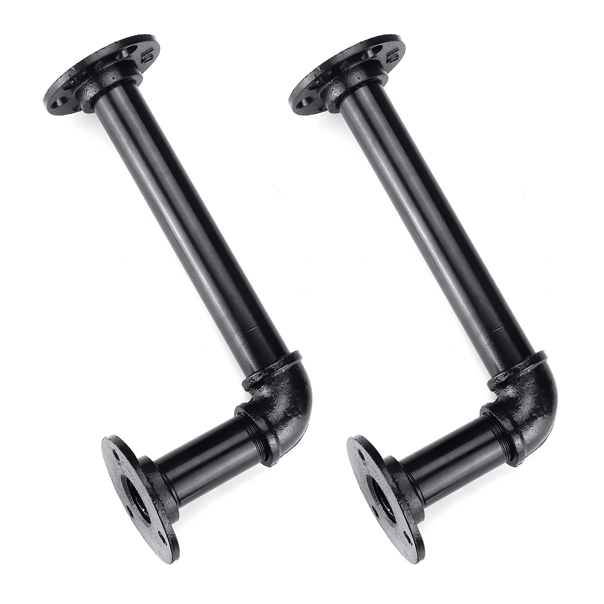 

8/11/13/21cm 2Pcs Industrial Black Iron Pipe Bracket Wall Mounted Floating Shelf Hanging Wall Hardware Decor Floating Shelf