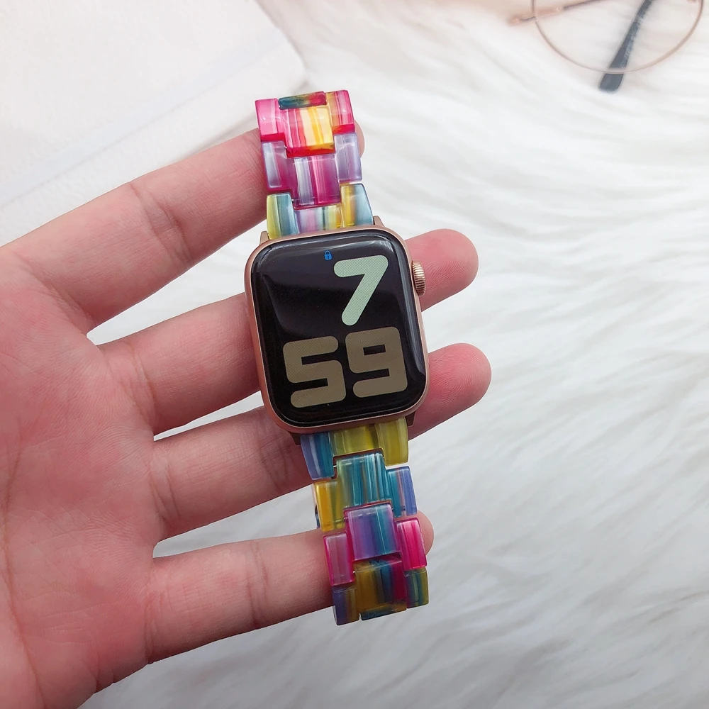Ремешок полимерный для Apple watch series se 6 5 4 3 2 1 аксессуары iwatch band 42 мм 38 44 40