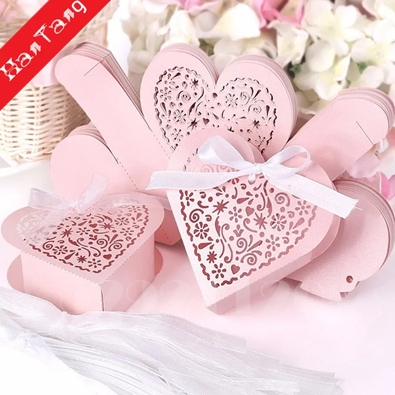 10 Pcs Heart-shaped Openwork Pattern Favor Gift Box Birthday Party Decoration Event Supplies Candy 5Z | Дом и сад