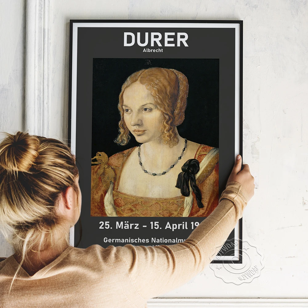 

Durer Albrecht Vienna Exhibition Poster, Germanisches National Museum Painting, 'Brustbild Einer Jungen Venezianerin' Art Prints
