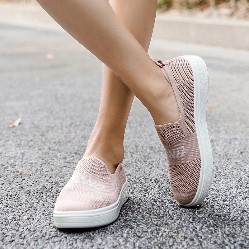 Женские дышащие кроссовки FANDEI плетеные без застежки спортивная обувь для