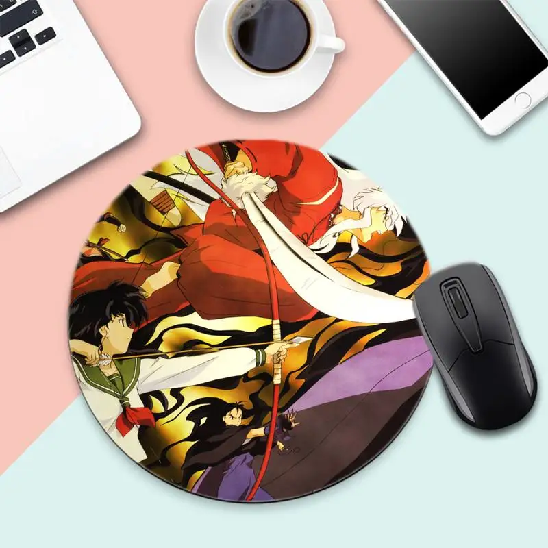 

Inuyasha Anime Customized laptop Gaming mouse pad Round Non slip Cushion