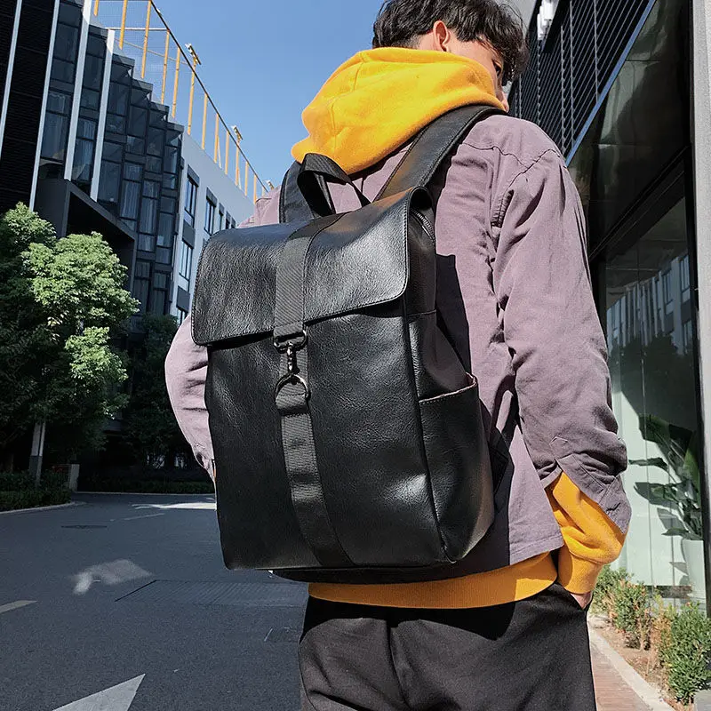 

Men's Bag Korean Style Bag PU leather Men's Backpack Men's Backpack Student's Bag Computer Bag Leisure Sports Travel Bag