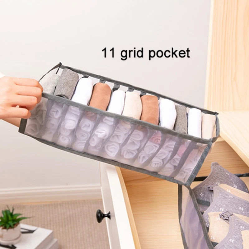 

Dormitory closet organizer for socks home separated underwear storage box multi grids bra organizer foldable drawer organizer