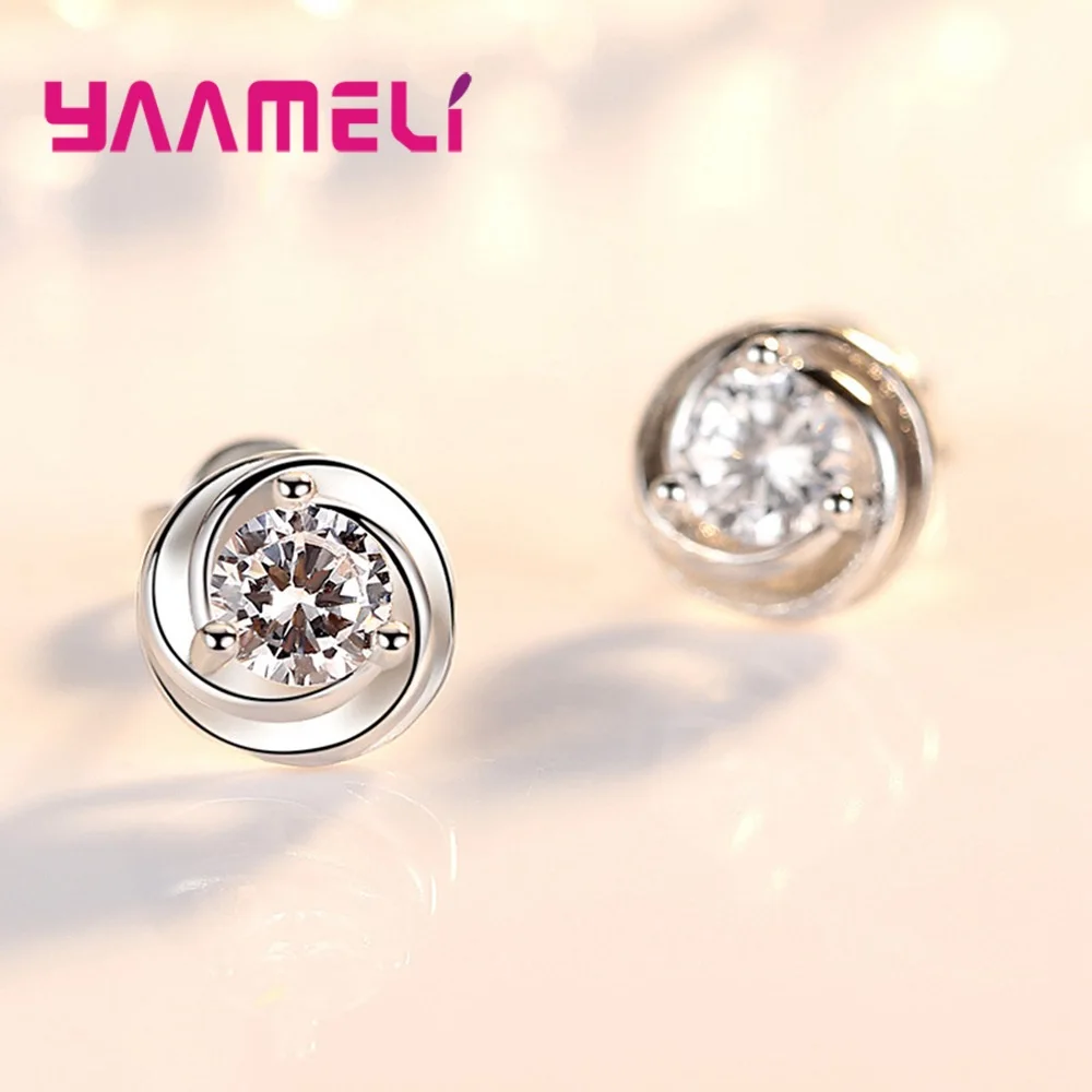 Милые маленькие серьги гвоздики серебро 925 пробы Сияющие ааааа + австрийские