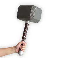 movie thor odinson hammer cosplay anime accessories halloween weapon props 44cm pu thunder hammer role playing kids toys gift