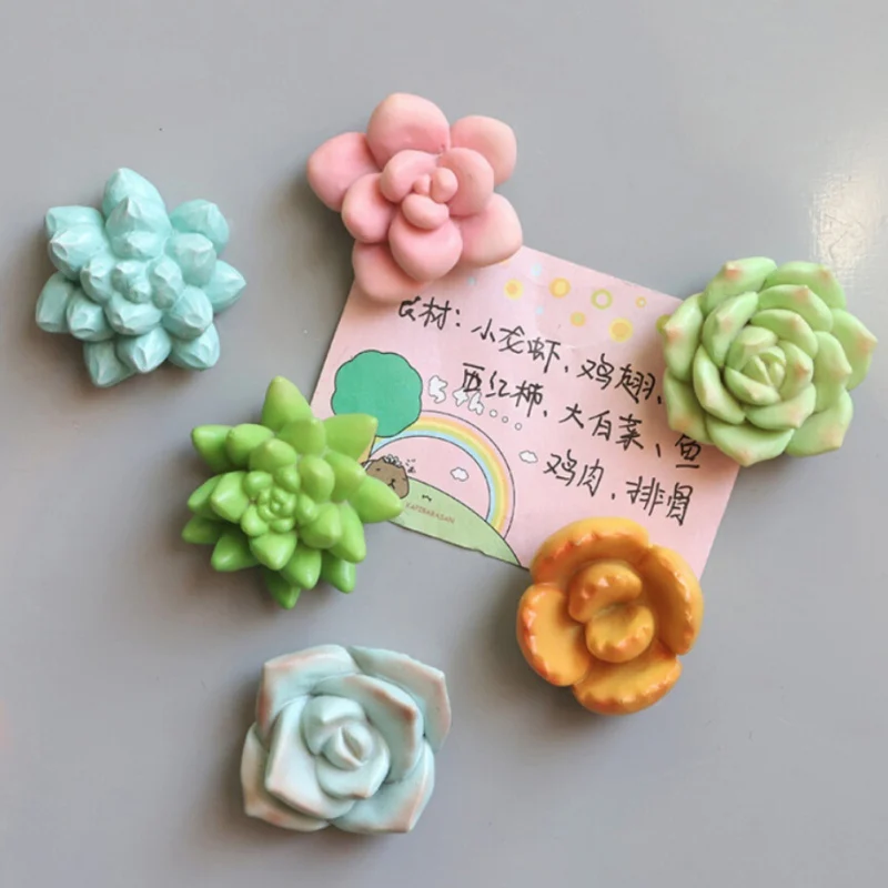 Милый сочные Магнит кнопки домой Кухня холодильник стикер сообщений цветок