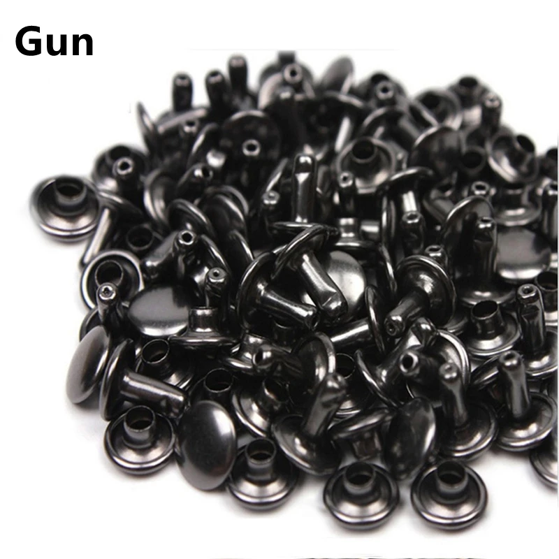 Gun Metal Круглая двухсторонняя Кепка с заклепками для сумки, шляпы, обуви, одежды, джинсов, кожаный чокер украшения для самодельного изготовления аксессуаров - Цвет: Gun Metal
